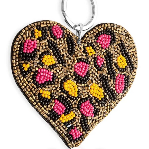 Myra "Love Praire" Glass Bead Bag Charm Key Fob - New - Picture 2 of 6